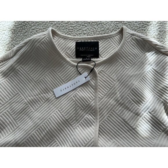 Sanctuary Anthropology Textured Knit Snap Close Shacket Jacket Cream Size S - Picture 14 of 14